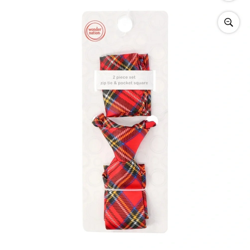 💜 Wonder Nation Boys' Tie and Pocket Square Set, 2-Piece Size OS